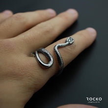 Load image into Gallery viewer, VIPER SNAKE RING - Rocko Jewellery