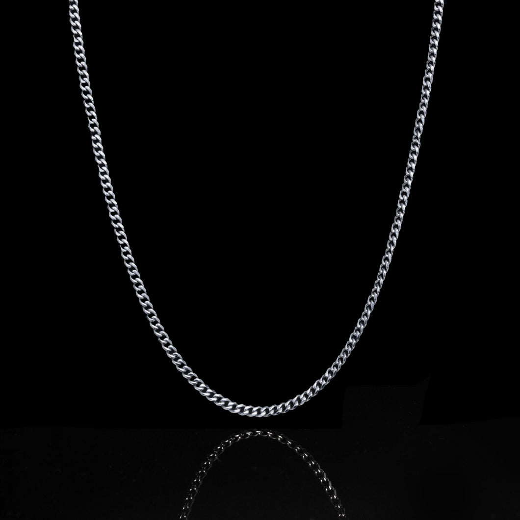 3MM SILVER CUBAN CHAIN - Rocko Jewellery