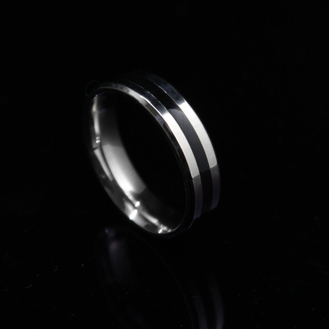 BLACK BAND RING - Rocko Jewellery