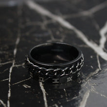 Load image into Gallery viewer, BLACK CHAIN RING - Rocko Jewellery
