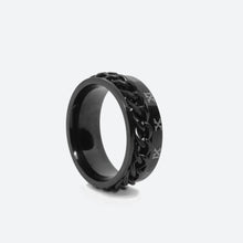 Load image into Gallery viewer, BLACK CHAIN RING - Rocko Jewellery
