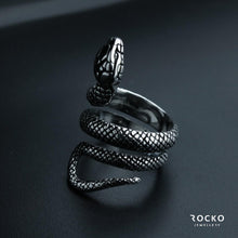 Load image into Gallery viewer, PYTHON SNAKE RING - Rocko Jewellery
